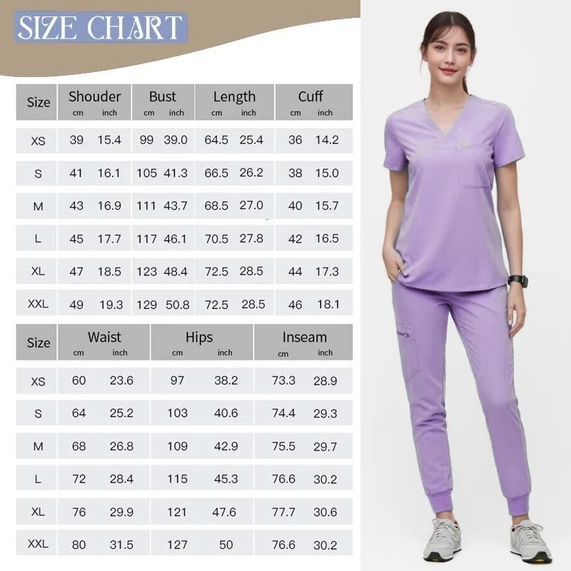 Anti Wrinkle Washable Soft Fabric Nurse Hospital Uniform Women Jogger Scrubs Sets 240716