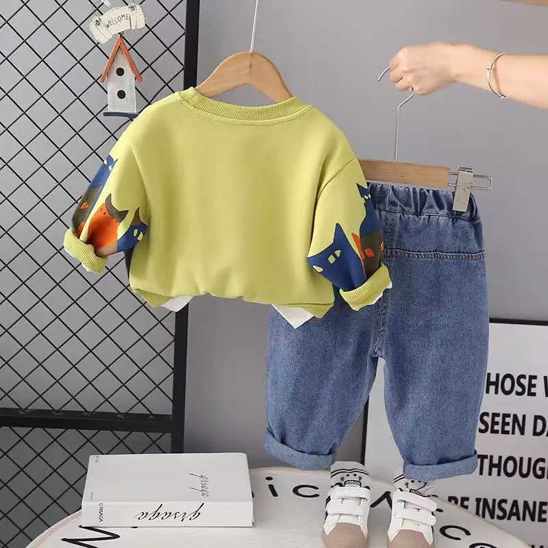 Clothing Sets Kids Girls Autumn Set 2023 New Little Boys Spring And Autumn Baby Childrens Clothing Sports Autumn Childrens Sweater Two Piece