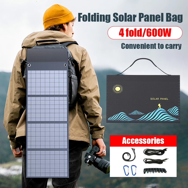 1000W Solar Panel Portable Folding Bag USBDC Output Charger Outdoor Power Supply for Home Mobile Phone Generator 240711
