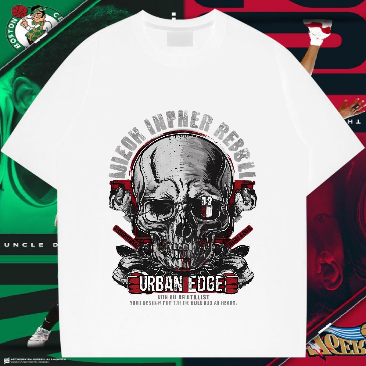 Brand T-Shirts for Men Skeleton 230g 100% Cotton Anime Men Tshirts Sport Cotton Breathable Soft High Quality Tops Shirt