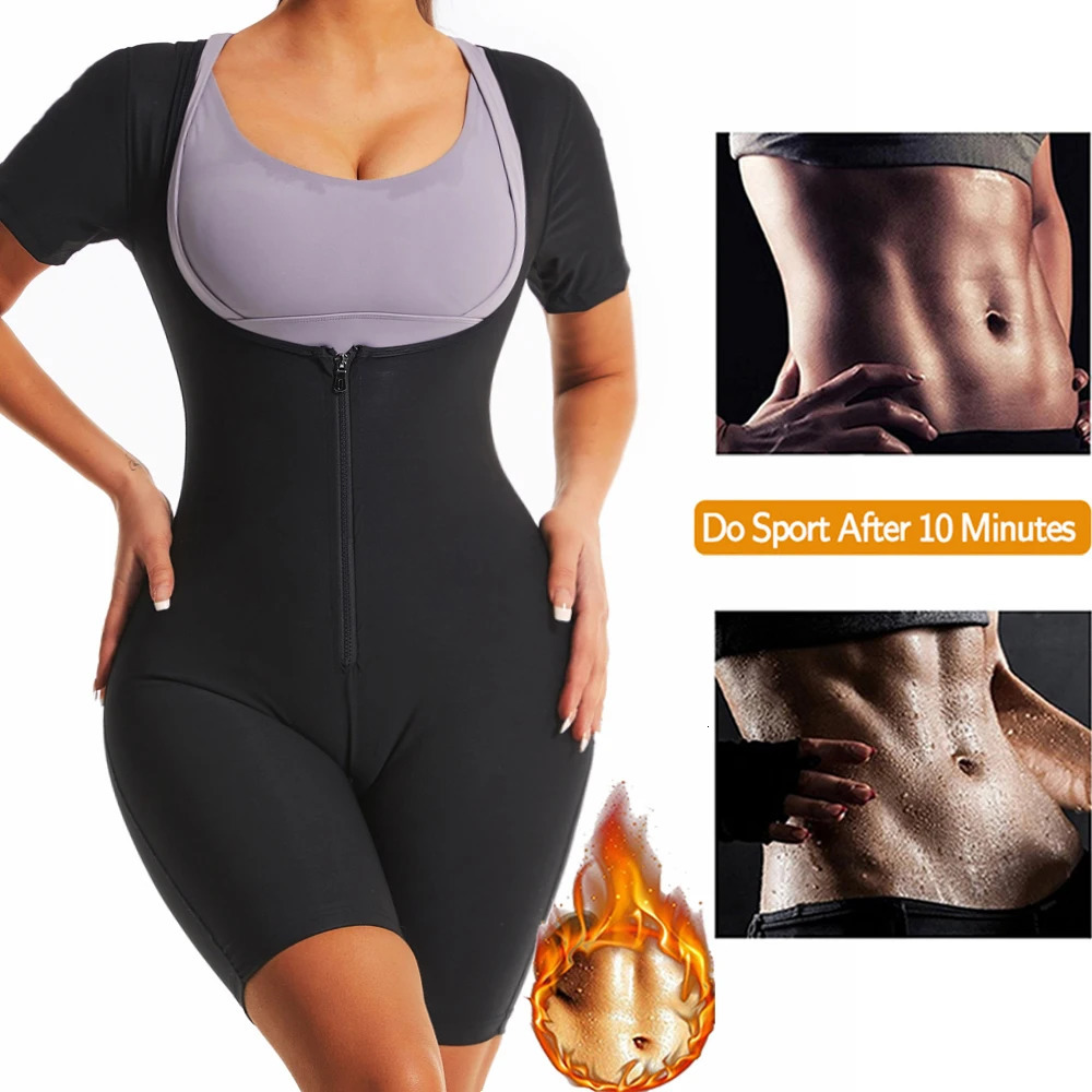 Fajas Shapewear High Compression Bodysuit Girdles Sauna Sweat Suits Polymer for Daily and Use Slimming Sheath 240703