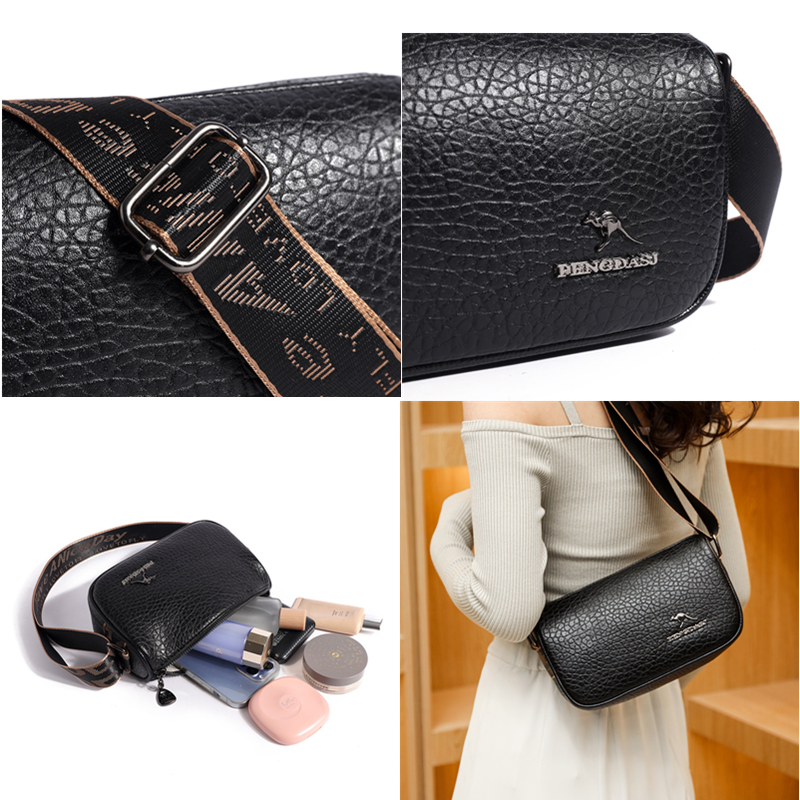 Women Luxury Leather Messenger Bag Trend Handbags Designer Brand Ladies Shoulder Crossbody Bags Small Underarm Tote Female Sac