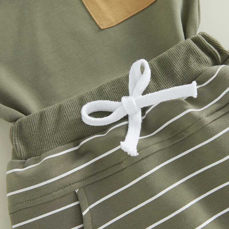 Clothing Sets Toddler Boys Summer 2PCS Outfit Cotton Baby Boys Costume Sets Sleeveless Hooded Tank Tops + Striped Drstring Shorts 0-3Y