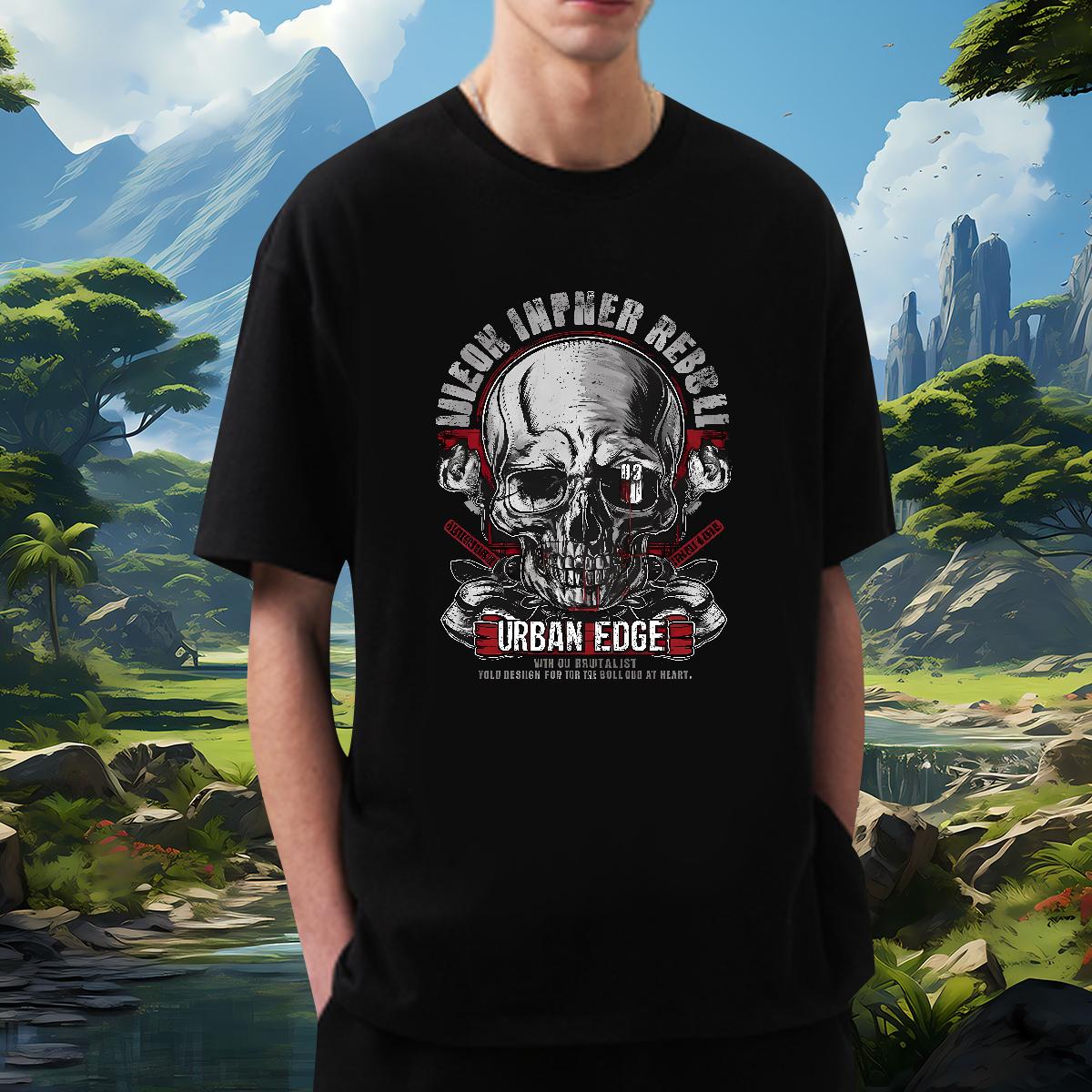 Fashion Casual Men T Shirts Skeleton 100% Cotton 230g Black White Tshirt for Man Woman Daily Outfit Breathable Short Sleeve 5A Polos