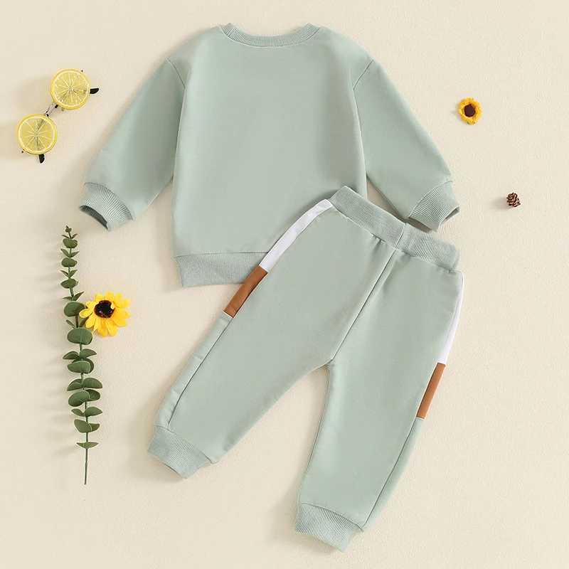 Clothing Sets Autumn New Baby Boy Clothes Fall Toddler Outfits Contrast Colors Long Sleeve Sweatshirt Tops and Pant 2PCS Set For Children
