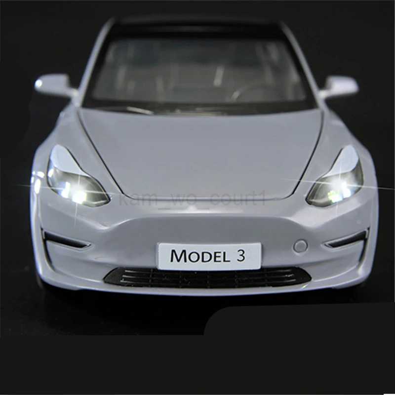 1 24 Model 3 Model Y S SUV Alloy Car Model Diecast Metal Toy Vehicles Car Model Simulation Sound and Light Collection Kids GiftsM240717