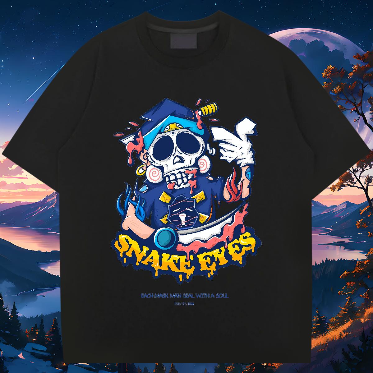 Unisex Man T Shirts Skeleton 230g 100% Cotton Sports Casual Crew Neck Cotton Tshirts Designer Fashion DIY Printed Top Tees