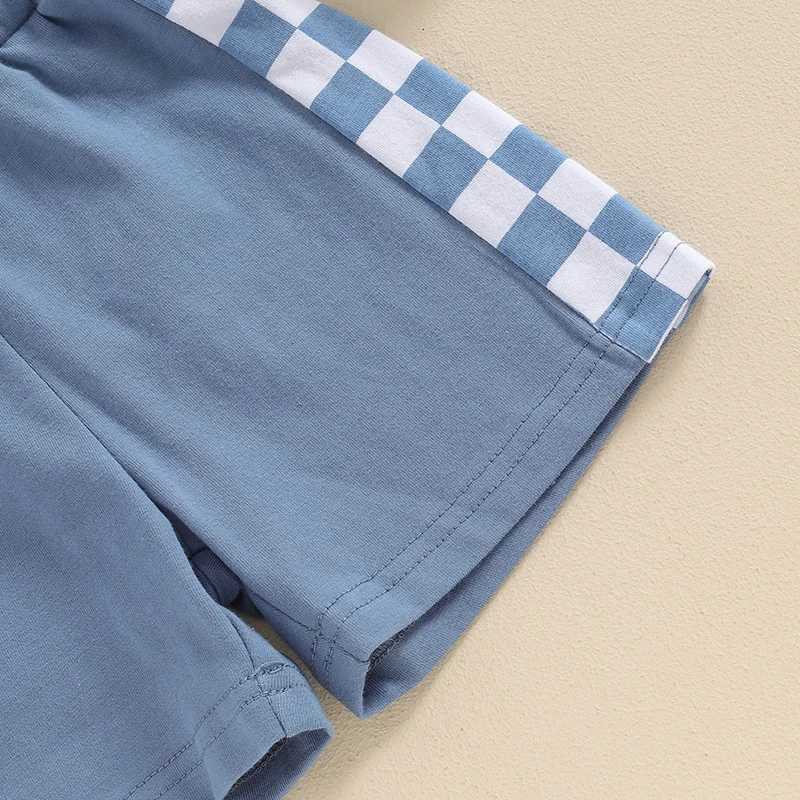 Clothing Sets Summer Infant Toddler Sleeveless Shorts Set Baby Kids Boys Cotton Pocket Tank Tops+Checkerboard Shorts Two-piece Suit 0-4Y