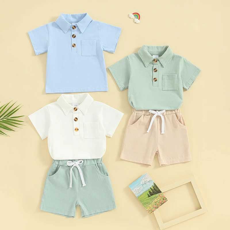 Clothing Sets New Summer Baby Boys Clothes Suit Fashion Short Sleeve Lapel Collar Tops + Shorts 2Pcs/Set Toddler Casual Costume Kids Sets
