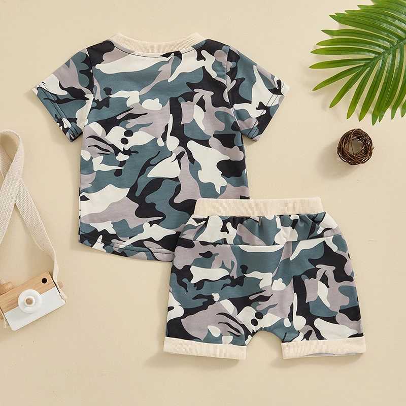 Clothing Sets Baby Boy 2 Piece Camouflage Set Round Neck Short Sleeve Tops + Elastic Waist Shorts Infant Toddler Summer Clothes Outfits
