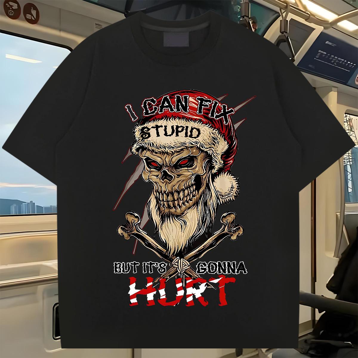 DIY Customized T-Shirts Skeleton 230g 100% Cotton Plus Size Custom Men Clothes T-Shirt Street Casual Short sleeve Cotton Soft 5A Polos