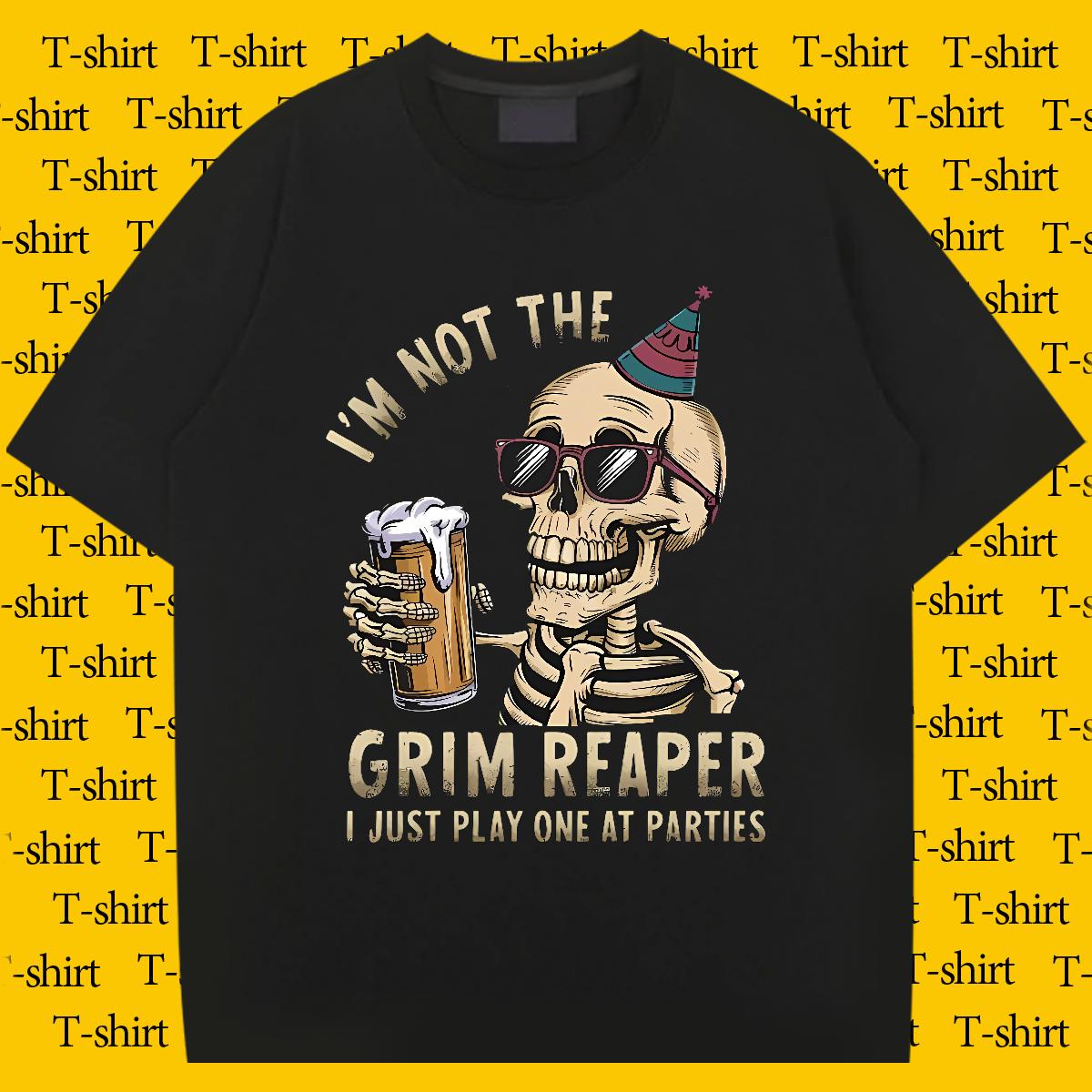 Fashion Designer T Shirts Men Skeleton 100% Cotton 230g Oversized Men Clothes T-Shirt Hip Hop Round Neck Short Sleeve 5A Tops Tees