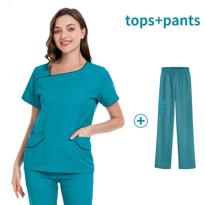 Scrub Set New Product Long Non-ironing Gentle Wind High Elasticity French Solid New Pattern Temperament Ventilation Waist Bifurcated Loose Sexy Short