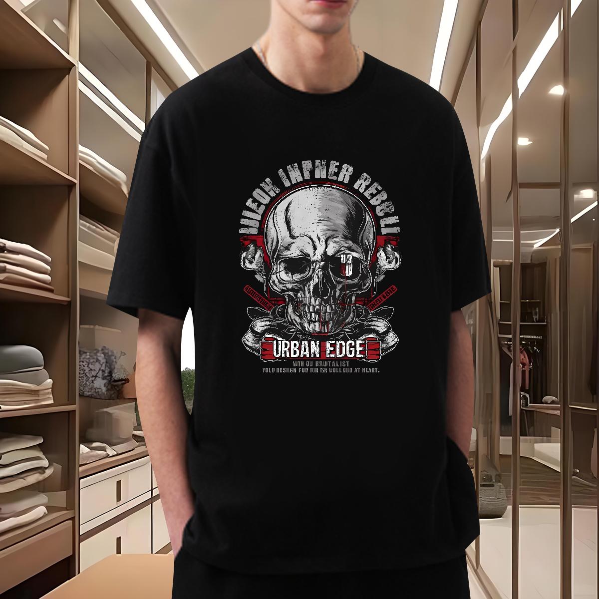 New Designer T Shirt For Man Skeleton 230g 100% Cotton Plus Size Custom Tshirts High Street Hip Hop Short sleeve Cotton Soft Classic Wear