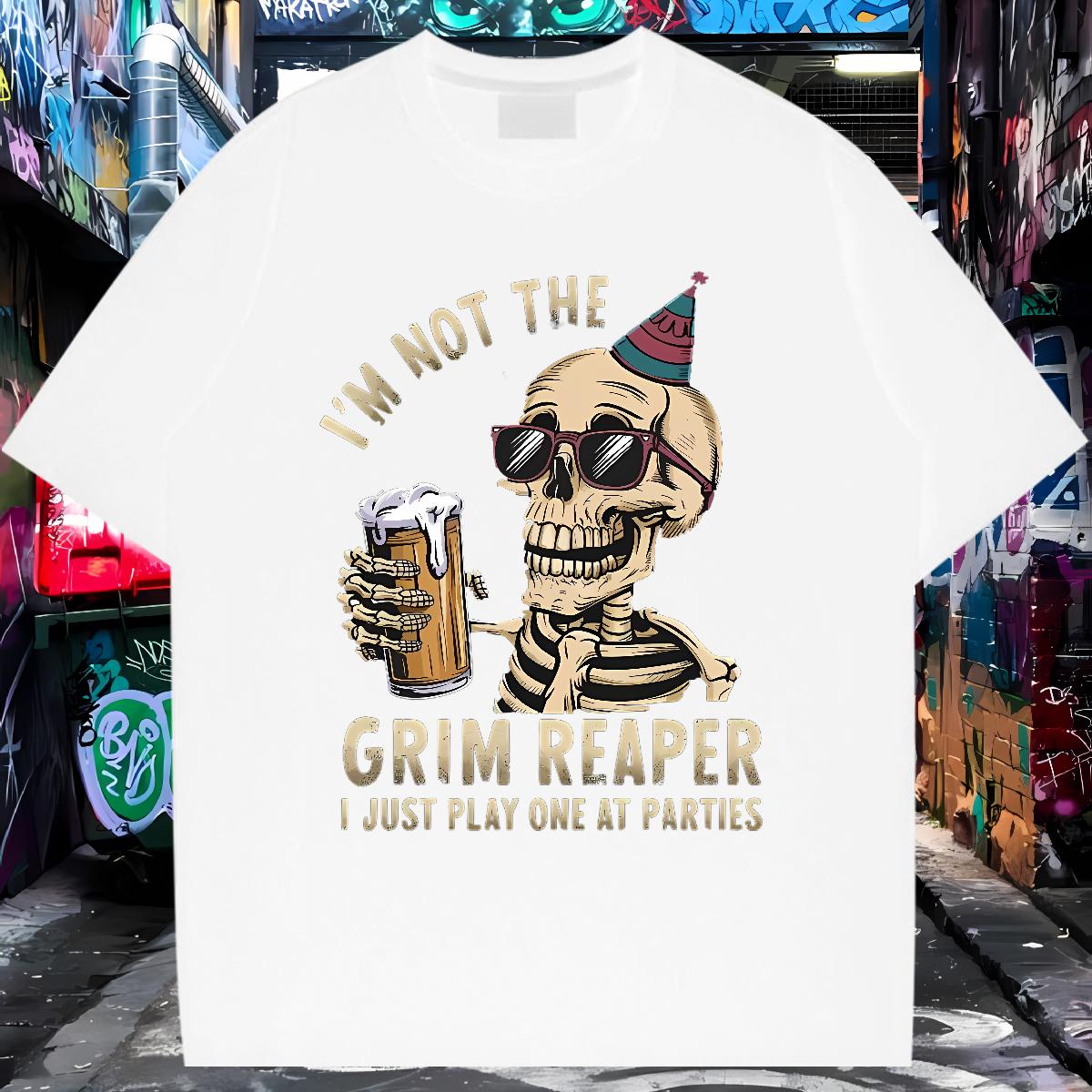 Wholesale Men T Shirts Skeleton 230g 100% Cotton Sport Short Sleeve Cotton O-Neck Tshirt for Man Woman Stylist Anime Print Tee Shirt