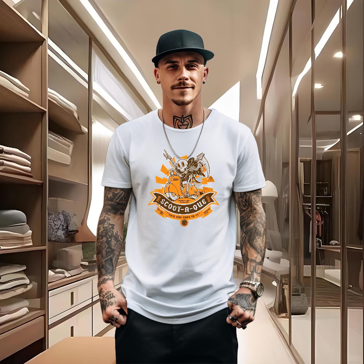 Unisex Man T Shirts Skeleton 100% Cotton 230g Street wear Hip Hop Cotton Breathable Soft Men Tops Tees New Arrival Oversized Tshirts