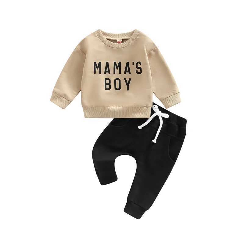 Clothing Sets Newborn Baby Boys Clothing Set Long Sleeve Crew Neck Letters Print Sweatshirt with Elastic Waist Sweatpants Fall Outfit