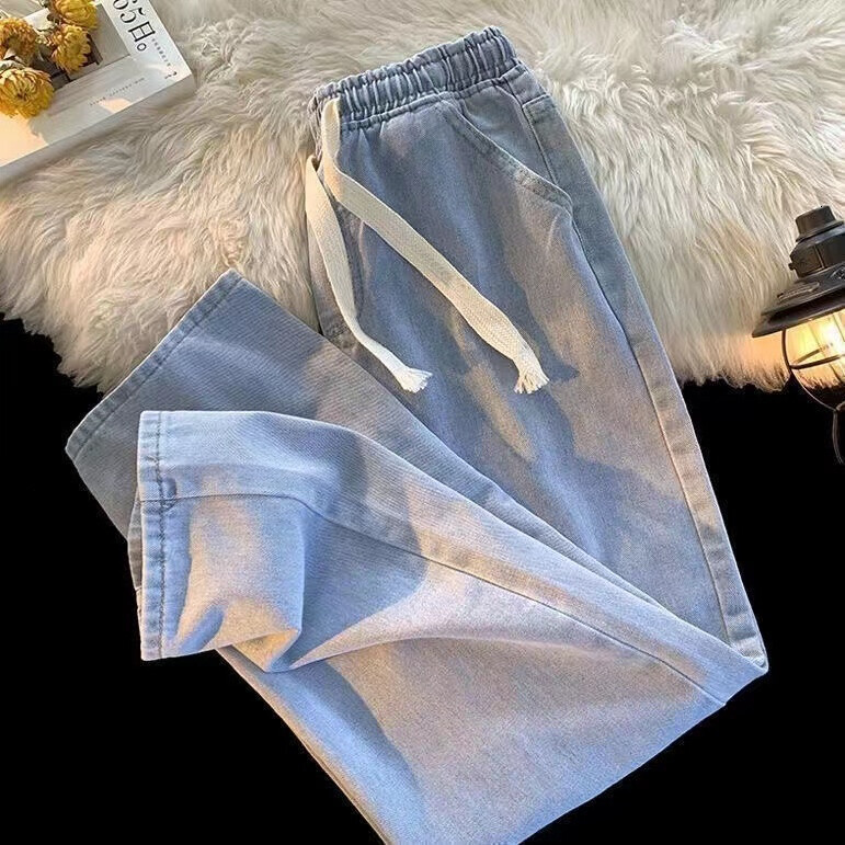 Designer men's jeans new unisex loose pants spring/summer buttonless design jeans