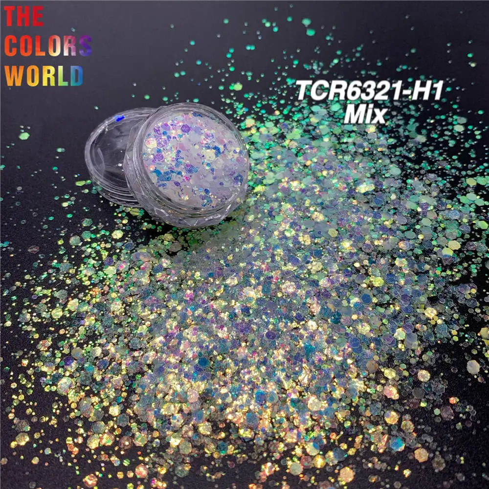 TCT-008 Mix Iridescent Rainbow White With Multiple Colors Glitter Nail And Art Makeup DIY Face Painting Holiday Decorations 240715