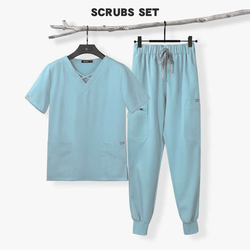 Scrub Set Undefined Zip Up New Arrival Non-ironing Show Thinness Temperament Ventilation Sexy Linen Self-cultivation