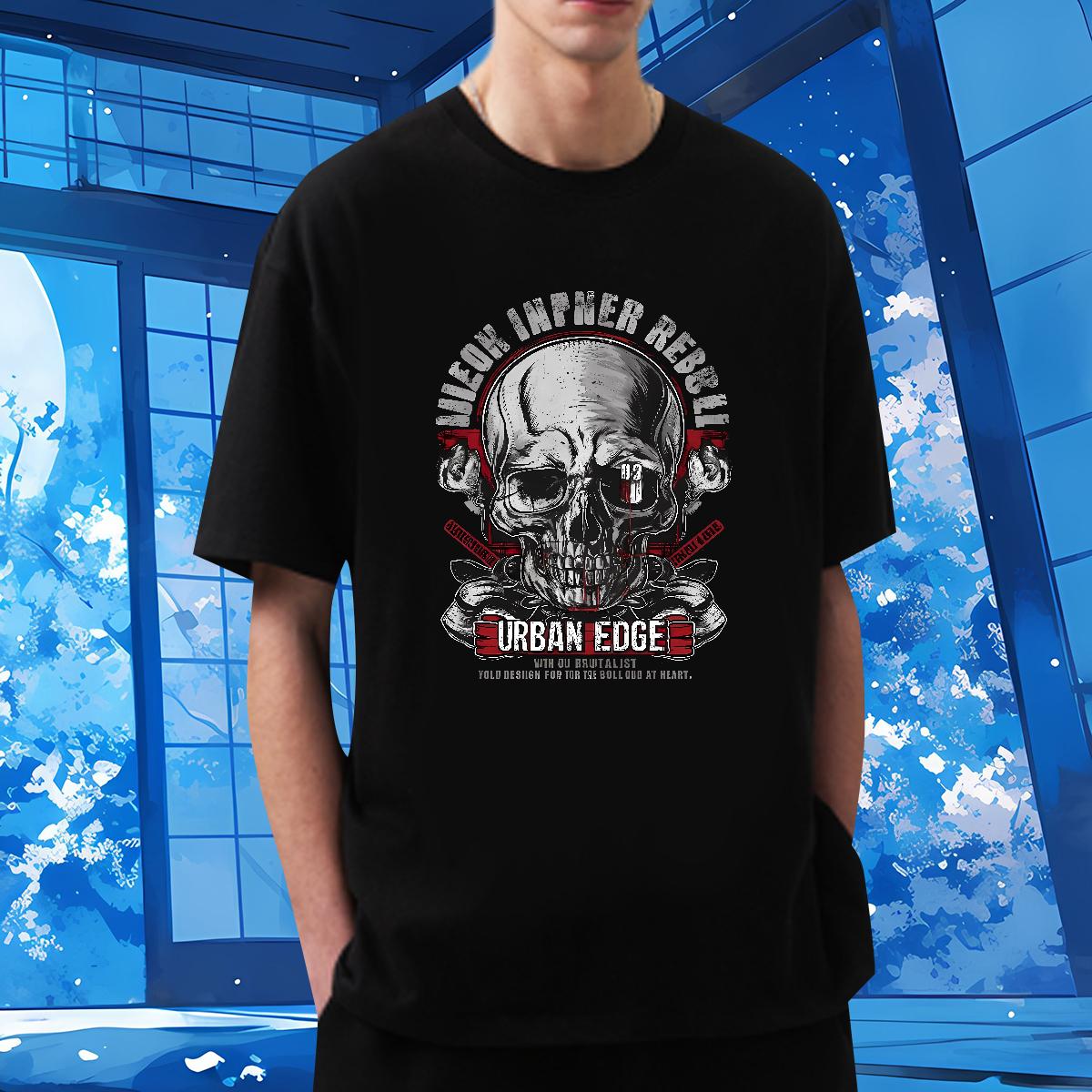 Wholesale Men Tshirts Skeleton 100% Cotton 230g Short Sleeve Cotton O-Neck Summer Casual T-Shirts for Men Oversized 3XL 4XL 2024 Polos