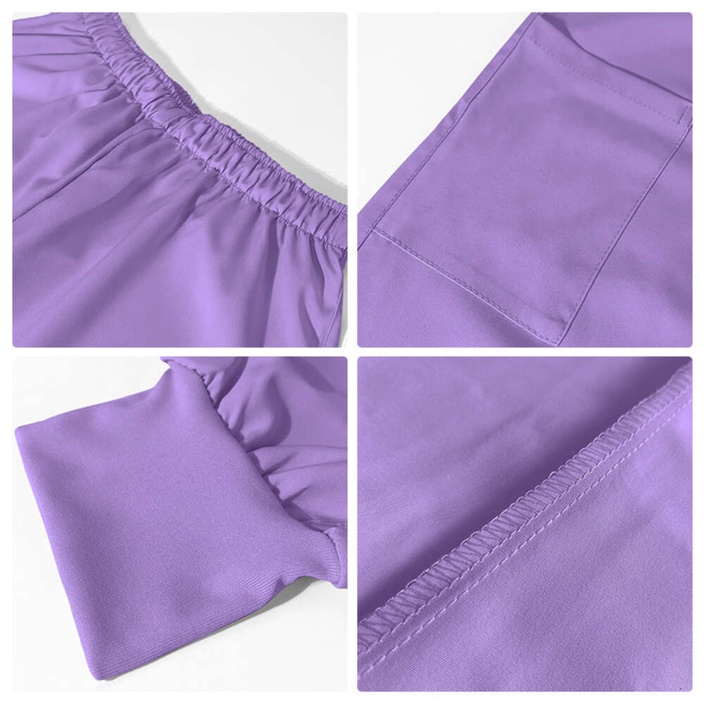 Niaa Hinn Scrubs Set Undefined New Product Non-ironing French New Pattern Versatile Solid Popular Sexy Loose Short Temperament Waist