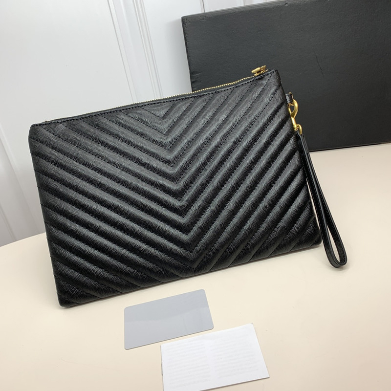 Designer Caviar leather Underarm Bag for Woman Clutch Bags Fashion Handbag Large capacity Wallets