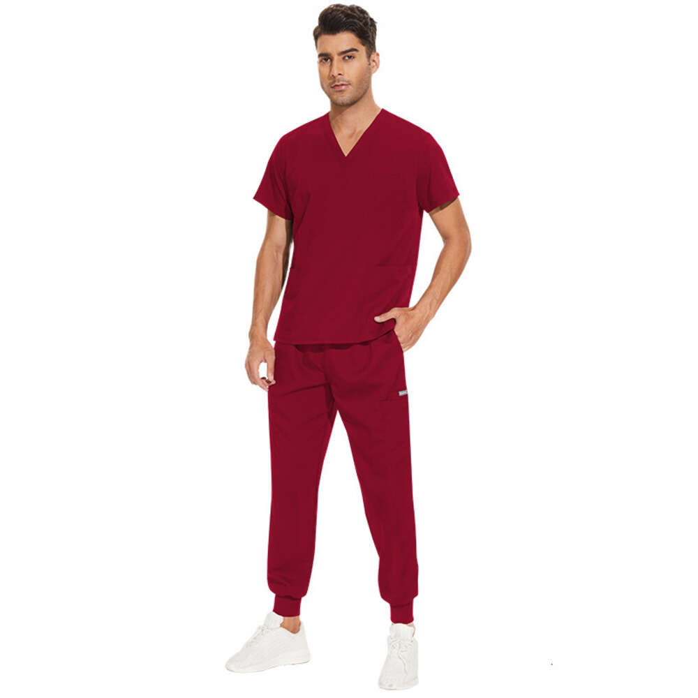 Niaa Hinn Scrubs for Women Uniform Scrub Set Two Piece Set Women New Product Long High Elasticity Leisure Time Versatile Printing Popular Linen Temper