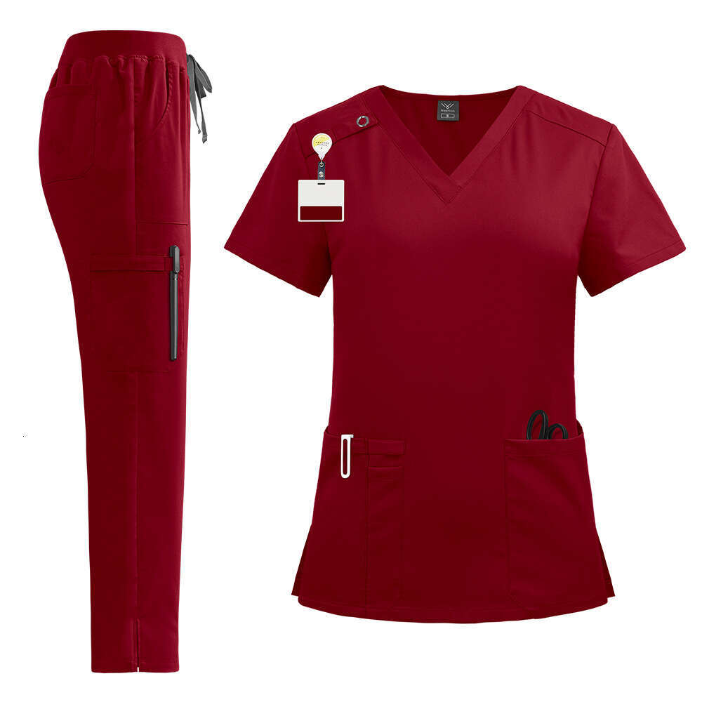 Niaa Hinn Two Piece Set Women Scrubs Set New Product New Arrival Non-ironing Washable High Elasticity Leisure Time Solid New Pattern Sexy Short Novelt