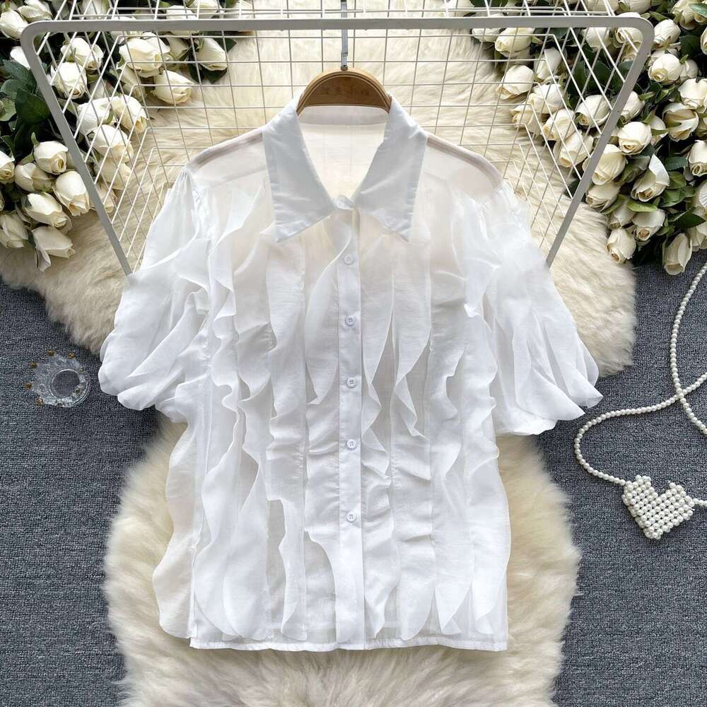 High Street Long Sleeve Tee Shirts Summer Printing Short Sleeve Pure Cotton Print Tshirt Stripe Lace Slim-fit Women's T Shirt Clothes Stretch Cas