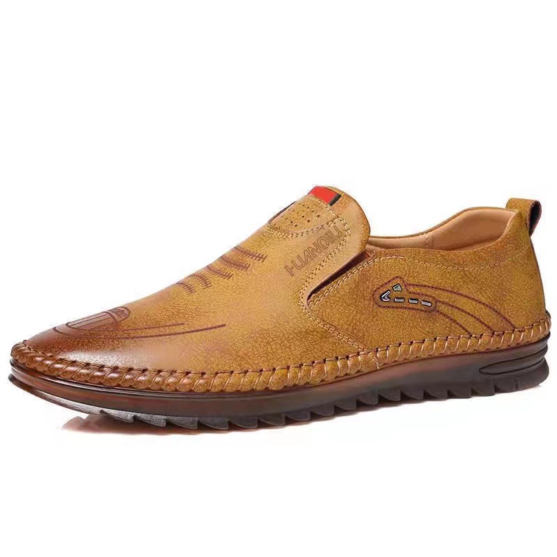 2024 Free Shipping Spring New Trendy Fashion Versatile Casual PU Surface Lightweight Soft soled Leather Shoes for Men