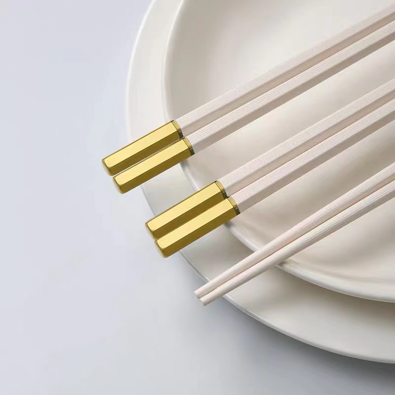 Alloy chopsticks for high-end household use, heat-resistant, anti slip
