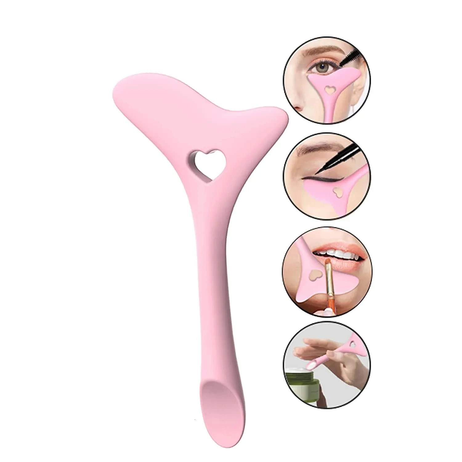 silicone eyeliner template wing tip mosaic drawing lipstick wearing auxiliary face cream mask sticker makeup tool can be reused 240715
