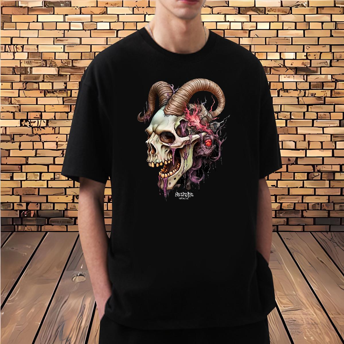 Designer Couples T Shirts Skeleton 230g Cotton Cotton Breathable Soft Daily Outfit T-Shirts for Men Custom Print Oversized Wholesale Tees Shirts