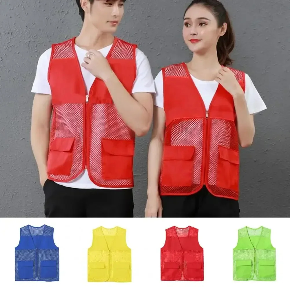 Clothes Coal Vest Color Safety Multi-pocket Railway Workshop Bright Work Breathable Uniform Miners 240716