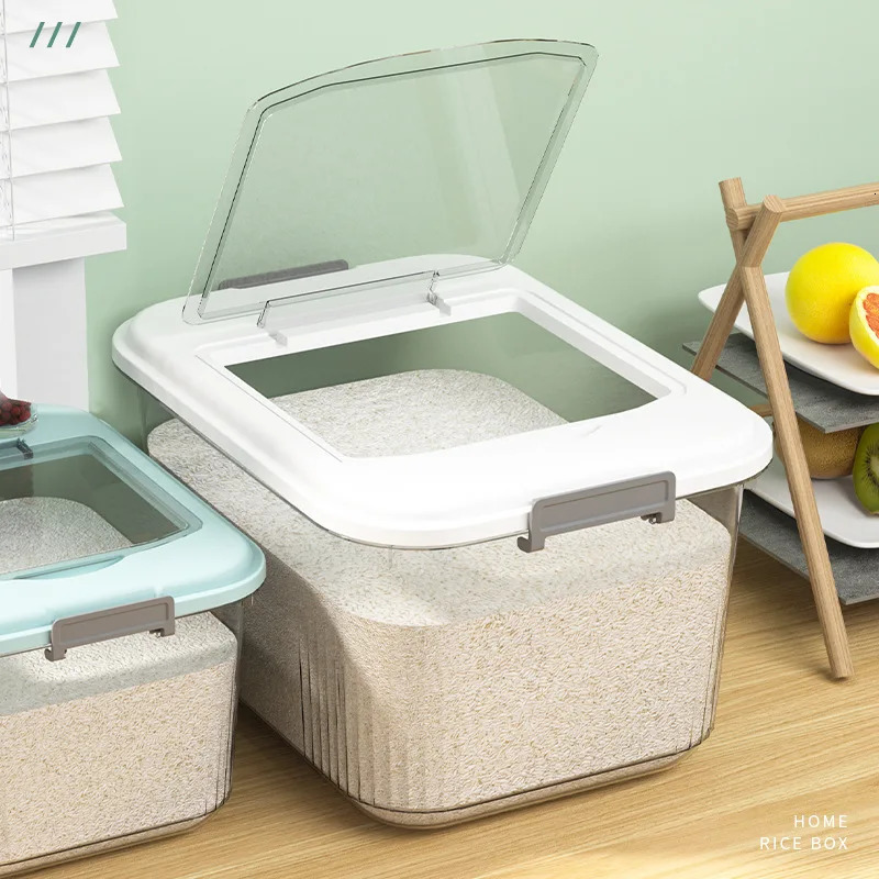 Large Capacity Rice Storage Box Rice Dispenser Flour Cereal Bucket Kitchen Food Containers Pet Food Tank Kitchen Storage Box 240708