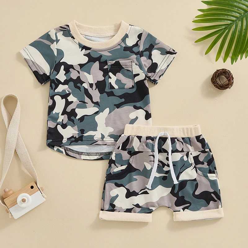 Clothing Sets Baby Boy 2 Piece Camouflage Set Round Neck Short Sleeve Tops + Elastic Waist Shorts Infant Toddler Summer Clothes Outfits