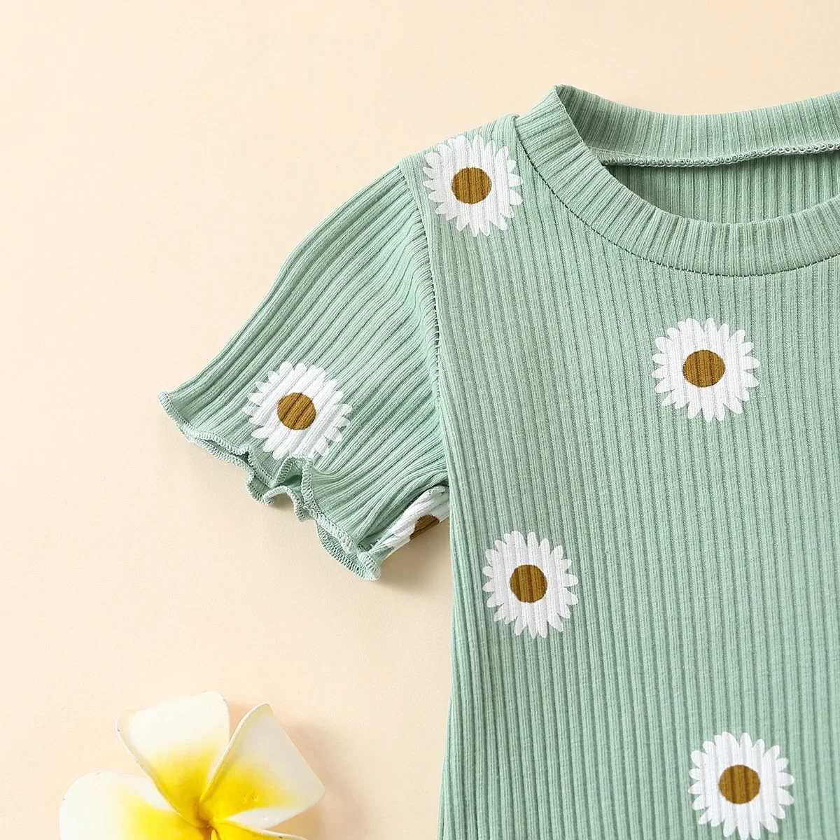 Clothing Sets Summer Baby Girl Little Sunflower Cotton 2 Piece Short Sleeve Short Shorts Set Sweatshirt Comfortable and Easy Care