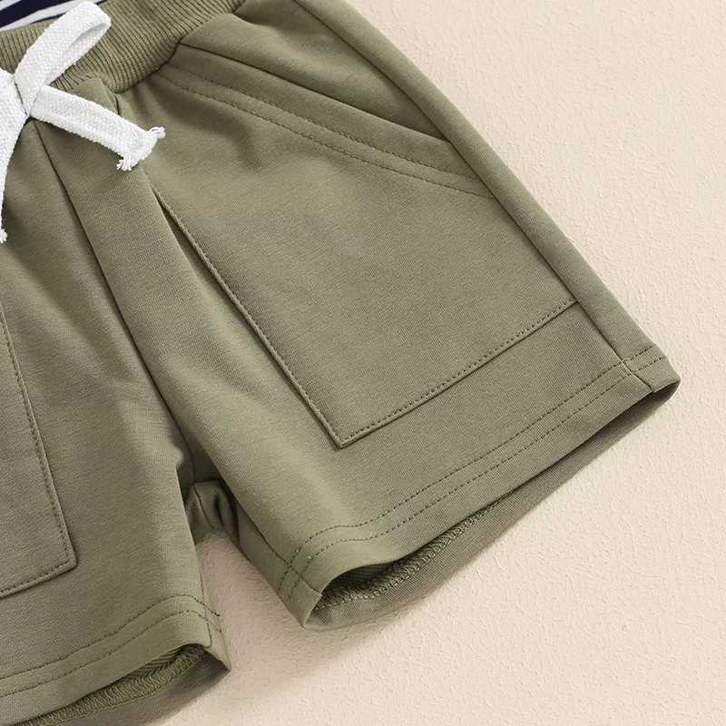 Clothing Sets Toddler Baby Boys Clothes Set Stripe Short Sleeve Romper with Elastic Waist Shorts Summer Set 2-piece Outfit Clothing