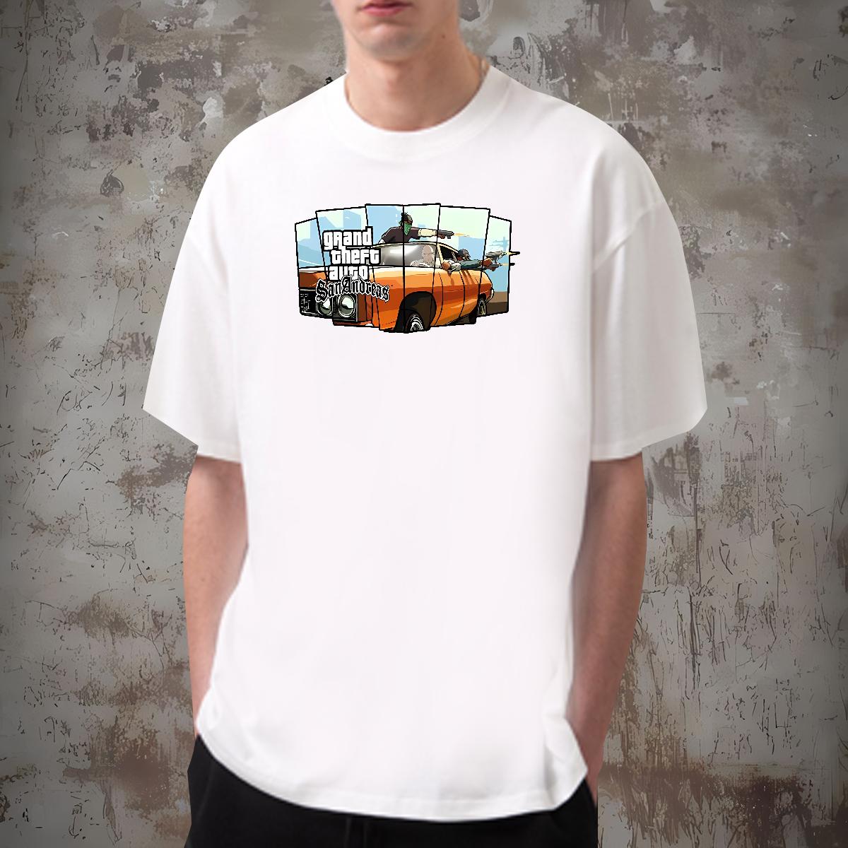 5A Man T Shirts racing 230g Cotton Beach O-Neck Short Sleeve Cotton Couples T Shirts Fashion Designer Oversized Tshirts