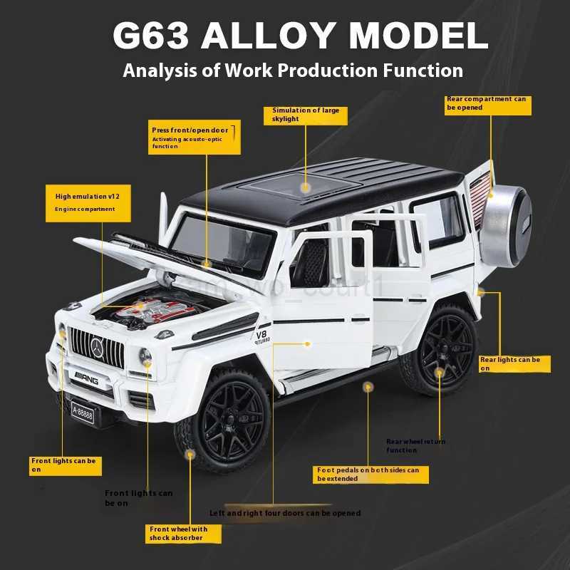 1 32 Scale G63 Alloy Toy Car Model with Sound Light Spring-Back Action - Ideal Gift for Kids Car Enthusiasts - AuthenticM240717