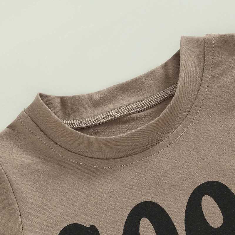 Clothing Sets Toddler Baby Boys Summer Clothes Set Letter Print Short Sleeve Crew Neck T-Shirt + Elastic Waist Solid Shorts Casual Outfit