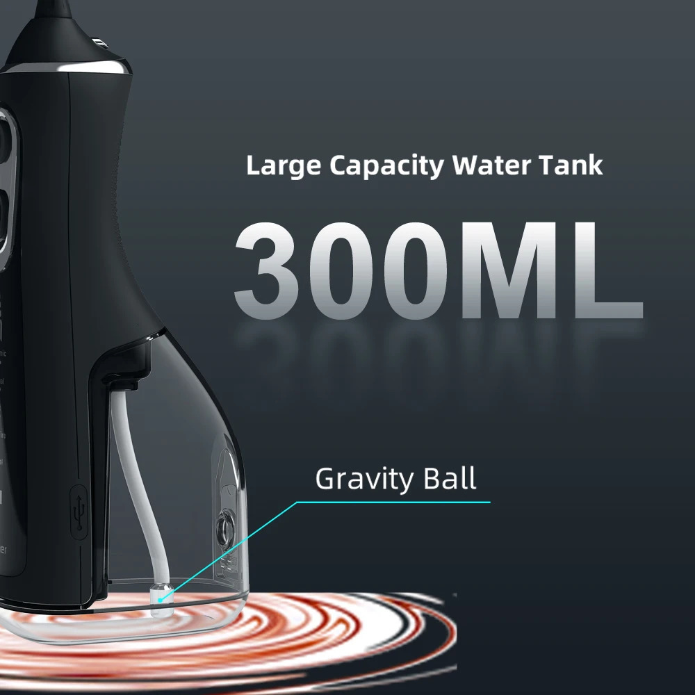 LISM Oral Irrigator tooth 5-speed adjustment Water Flosser Portable Dental Water Jet 350ML IPX6 Waterproof Teeth Cleaner 240715