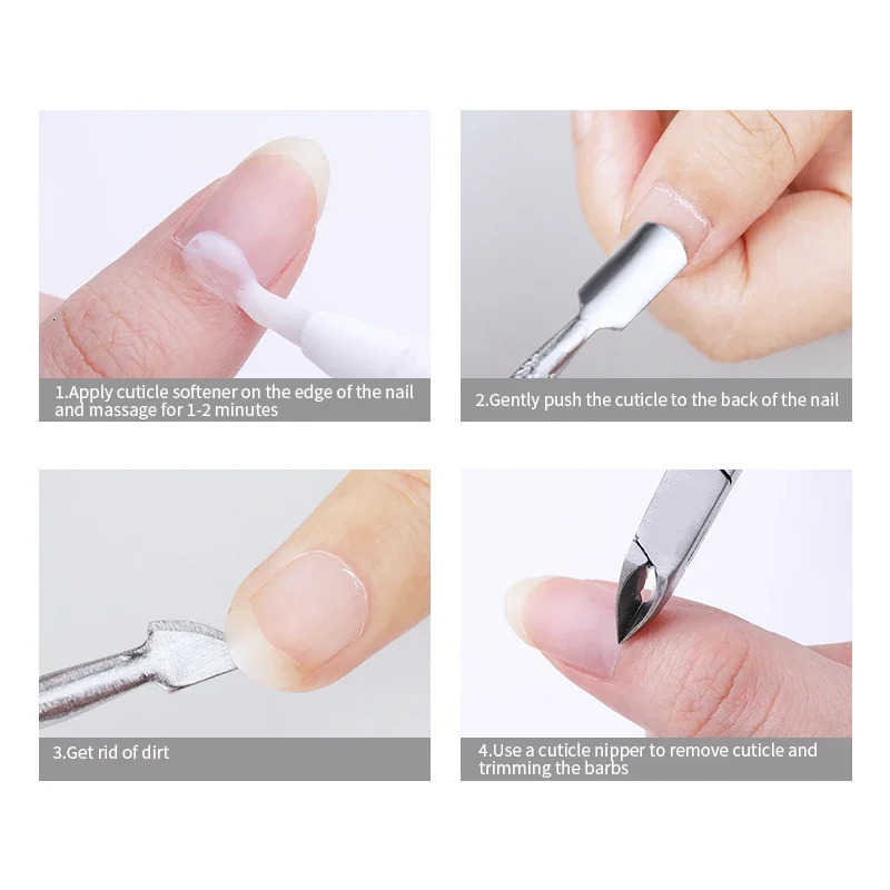 1pcs Double-ended Stainless Steel Cuticle Pusher Dead Skin Push r For Pedicure Manicure Nail Art Cleaner Care Tool 240715