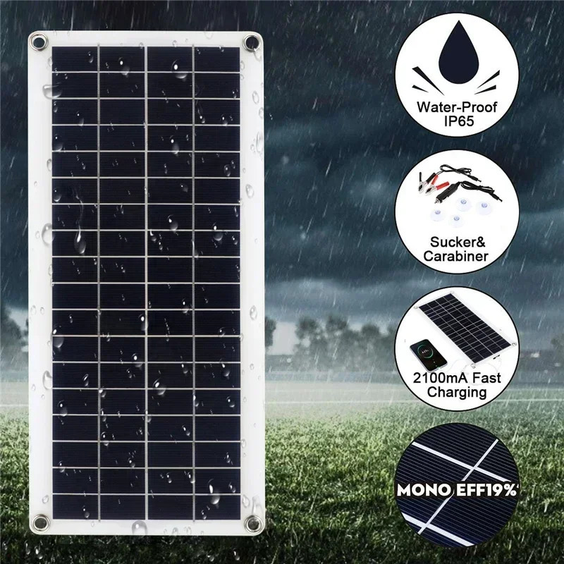 20W1000W Solar Panel 12V Cell 100A Controller for Phone RV Car MP3 PAD Charger Outdoor Battery Supply Camping 240711