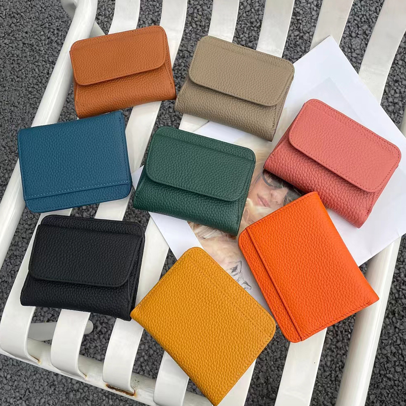 Genuine Leather Women Purses Female Cowhide Wallets Lady Small Coin Pocket Card Holder Mini Money Bag handbags Anti Rfid Wallet