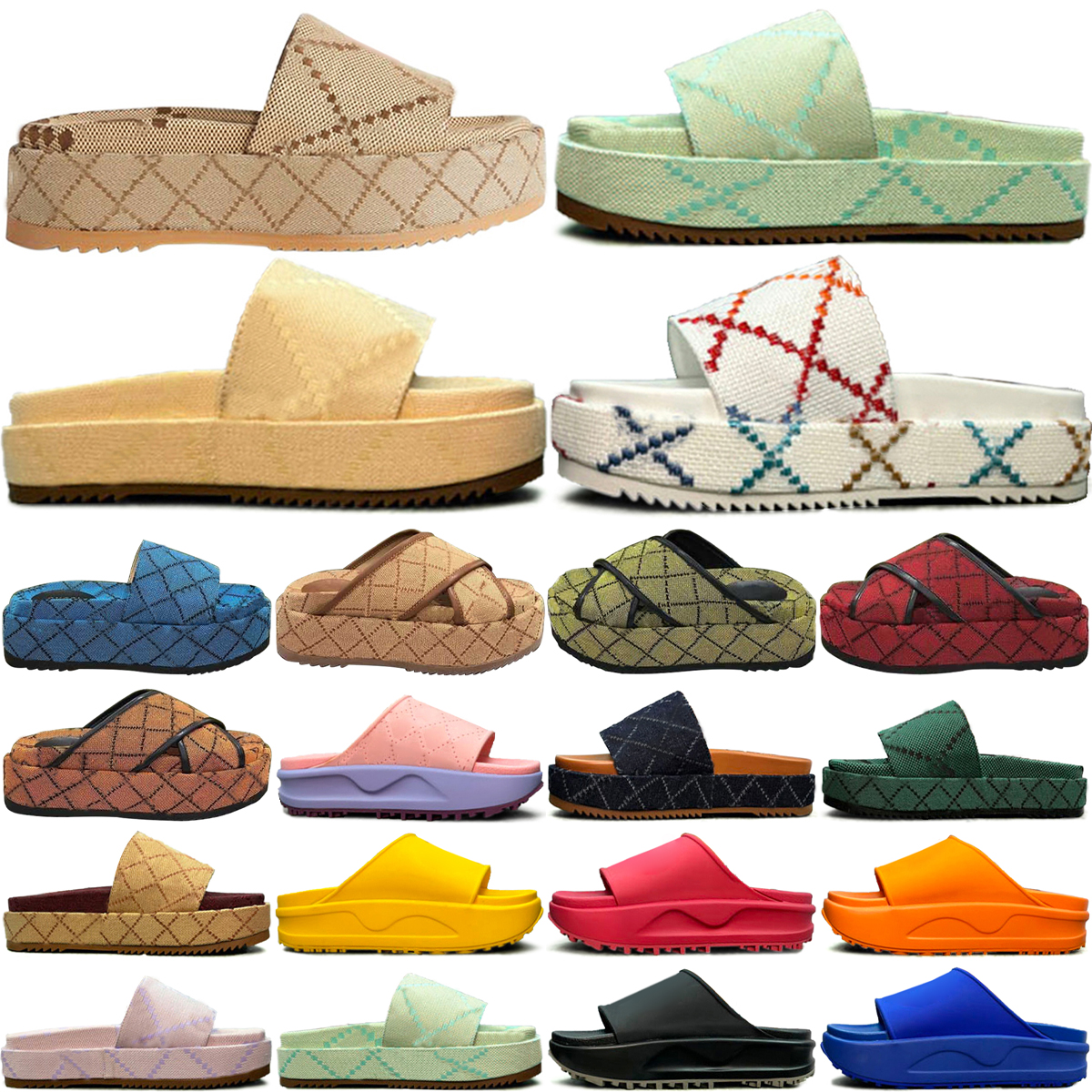 Classic Designer Womens Sandals Mens Slippers Summer Slide Flip Flops Luxury Flat Thick Bottom Embroidered Printed Jelly Rubber Leather Women Dre