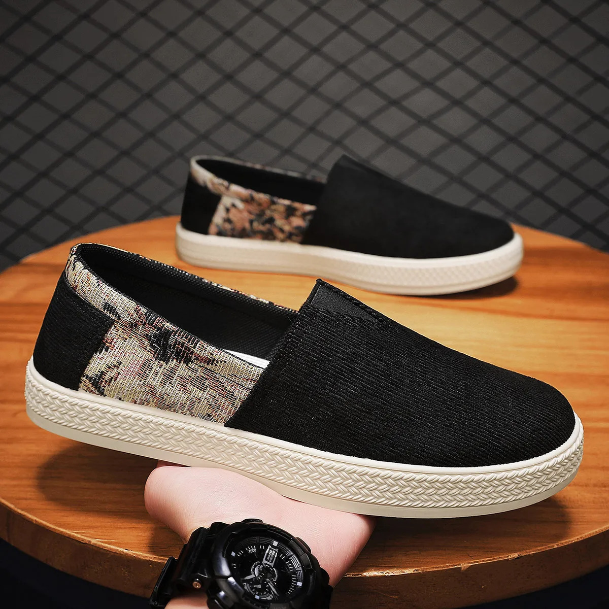 Comfortable mens shoes breathable fishermans shoes mens casual canvas Loafers flat vulcanized sports shoes mens Espadrillles summer 240715