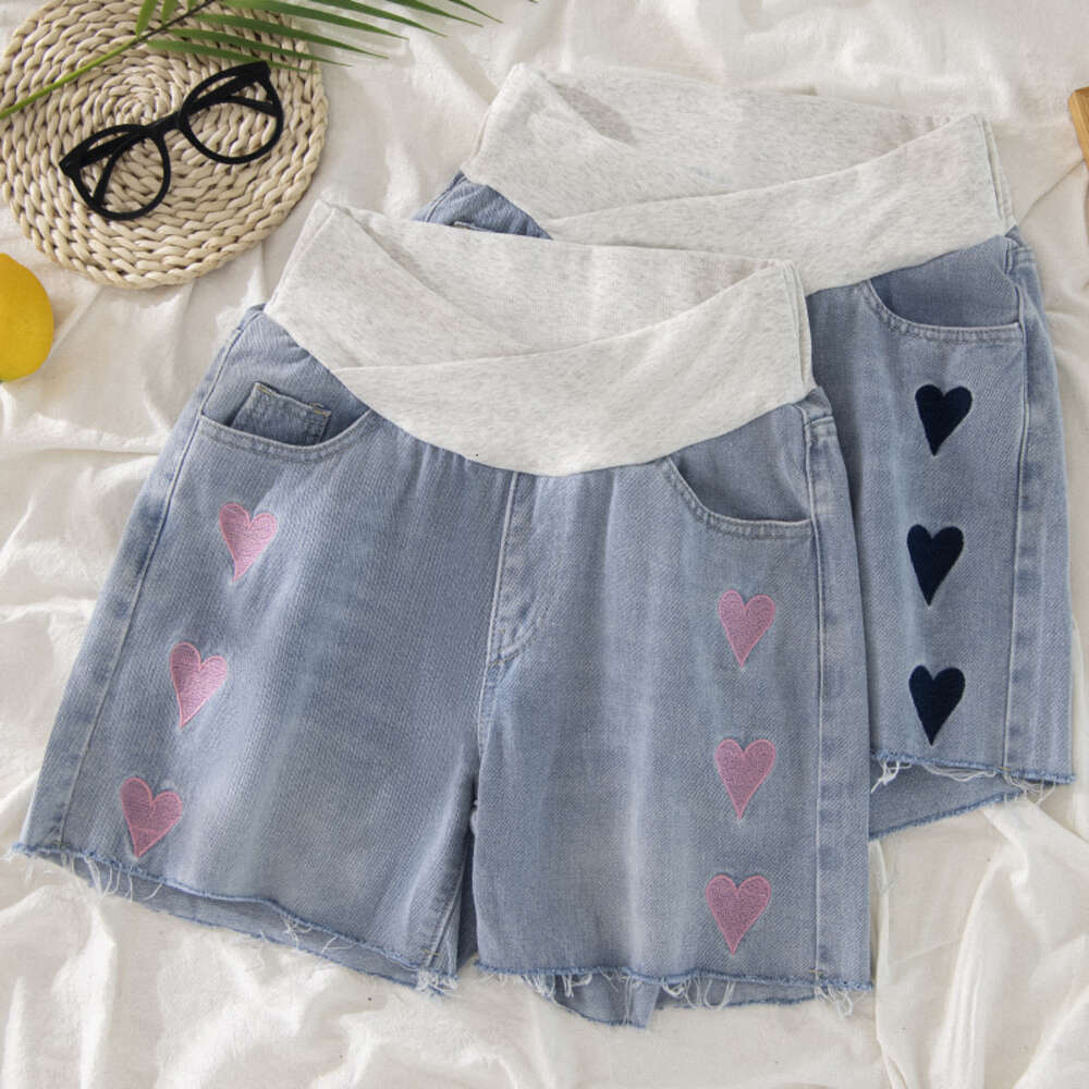 Pregnant shorts for summer outerwear, thin casual jeans, loose base, sports versatile pants, women's trendy hot pants