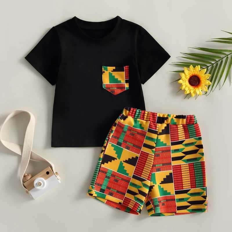 Clothing Sets Toddler Baby Boy African Outfit Short Sleeve T-Shirt Shorts Set Dashiki Ankara Clothes
